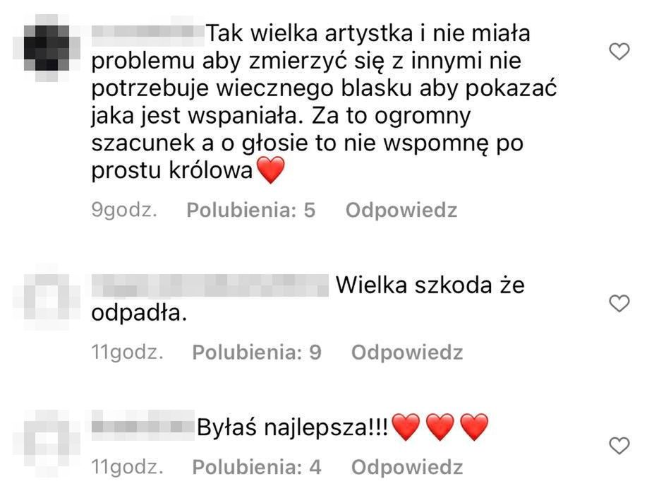 Komentarze po eliminacji Beaty Kozidrak