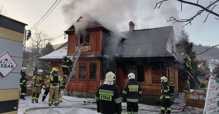 Pożar drewnianego domu w Szczyrku