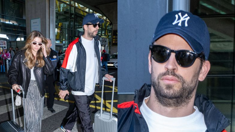 Gerard Pique at the airport with Clara Chia Marti