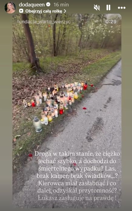 Wpis Dody na Instagramie