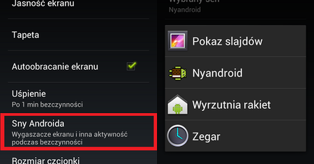 Ice Cream Sandwich chce przywrócić wygaszacze ekranu?