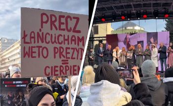 Protest przed Sejmem. Ostre słowa na transparentach