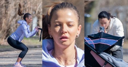 Odsłaniamy KULISY treningów Anny Lewandowskiej! Ania zasuwa z wózkiem, a 5 metrów za nią ASYSTENTKA Z TELEFONEM (ZDJĘCIA)