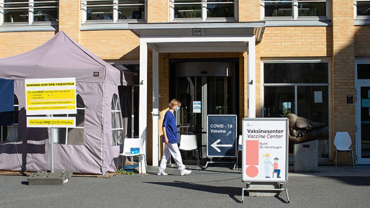 Punkt szczepień na COVID-19 w Norwegii 