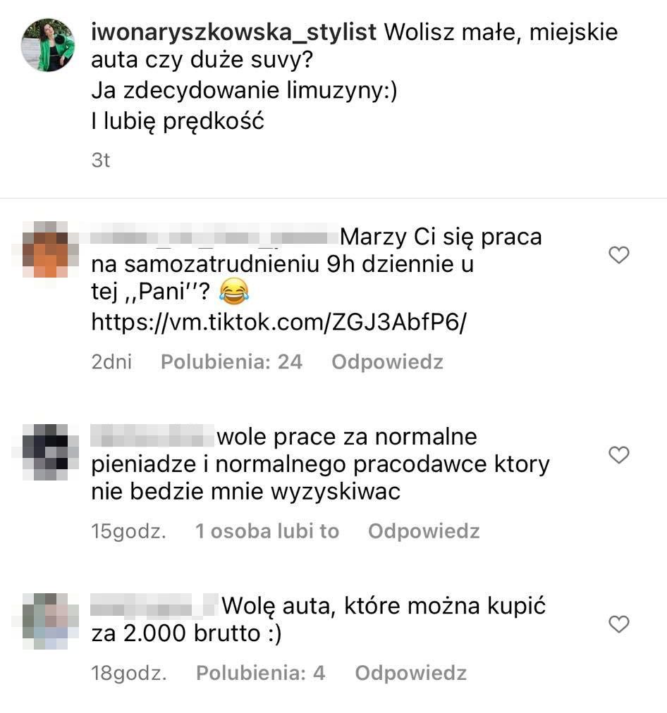 Komentarze na profilu Iwony Ryszkowskiej