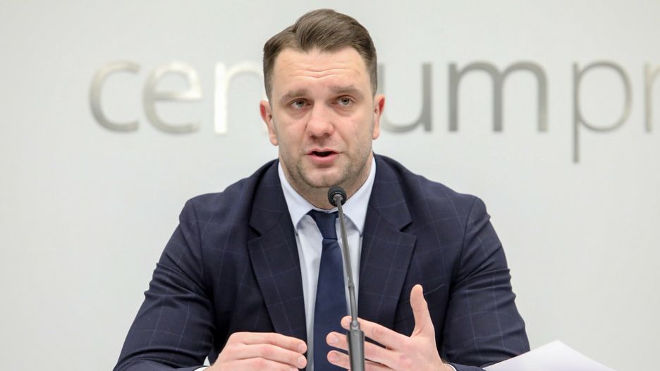 Briefing pos?a ?ukasza Mejzy
08.12.2021 Warszawa Konferencja wiceministra sportu Lukasza Mejzy    fot Tomasz Jastrzebowski/REPORTER
n/z: Lukasz Mejza
Tomasz Jastrzebowski/REPORTER