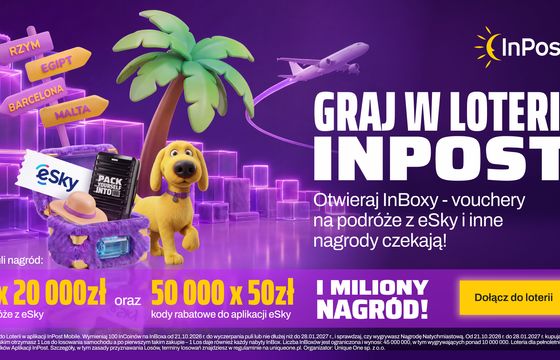 eSky znów partnerem loterii InPost. Kampania z influencerami i Paczkomatami
