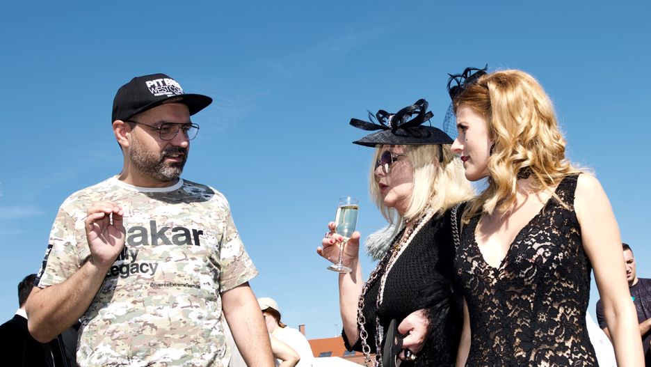 Tomasz Mandes na planie filmu "The End"