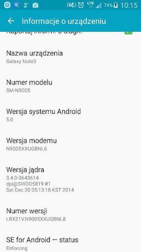 Android 5.0 Lollipop na Galaxy Note 3