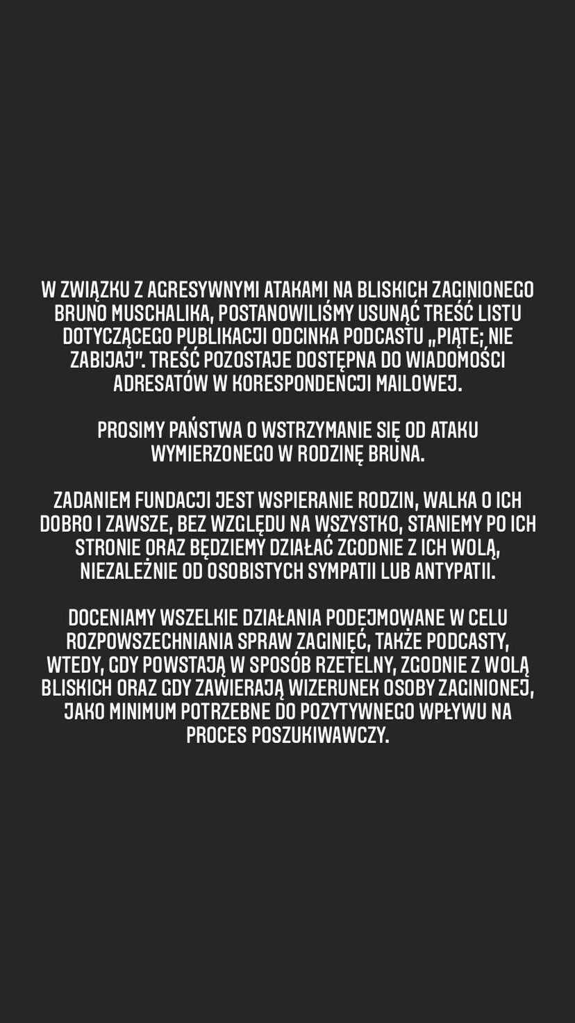 Oświadczenie Fundacji Zaginieni