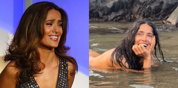 Salma Hayek uczciła urodziny NAGĄ KĄPIELĄ w oceanie. Dacie wiarę, że skończyła 60 lat? (FOTO)
