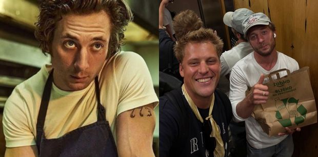 Jeremy Allen White przyjechał do Warszawy i cyknął sobie zdjęcie W WINDZIE z Jakobem Koselem i TORBĄ z polskiej sieciówki (FOTO)