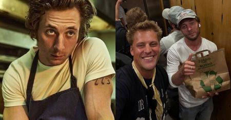 Jeremy Allen White przyjechał do Warszawy i cyknął sobie zdjęcie W WINDZIE z Jakobem Koselem i TORBĄ z polskiej sieciówki (FOTO)