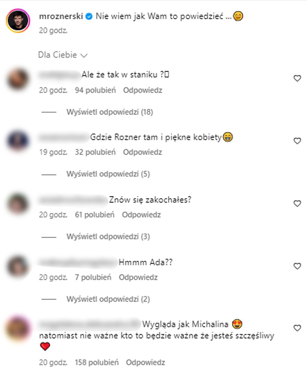 Fani komentują zdjęcie Mikołaja Roznerskiego
