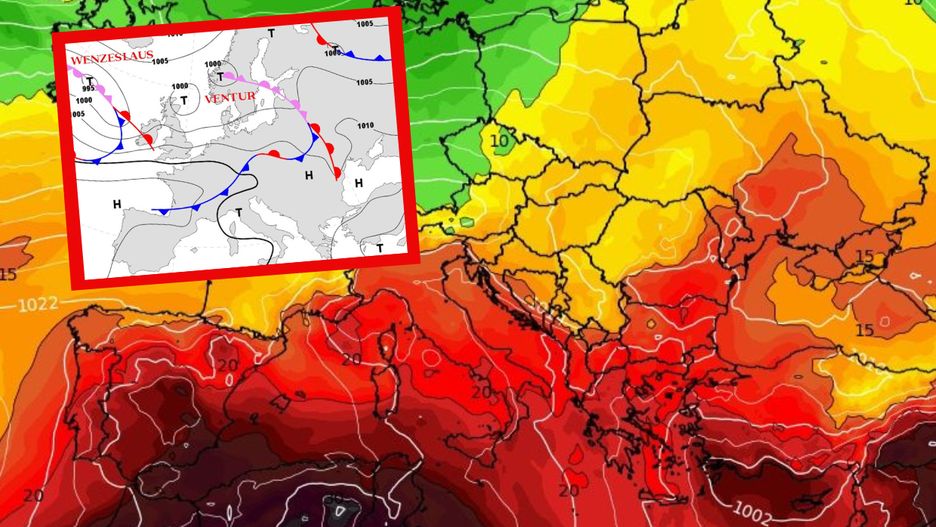 Pogoda. Front z burzami nad Polską. Za nim lekkie ochłodzenie