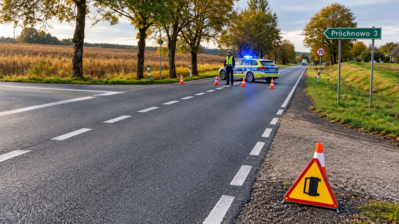 Policyjna blokada DK10.