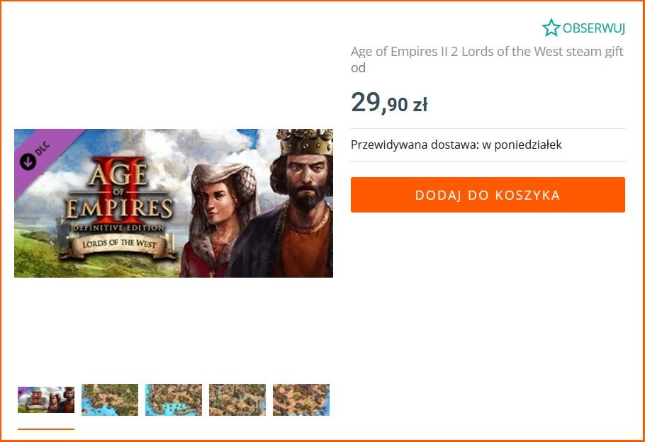 Oferta gry Age Of Empires II na Allegro