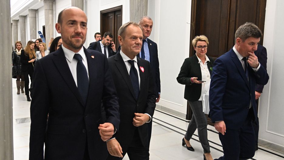 Donald Tusk, Borys Budka, Jan Grabiec
