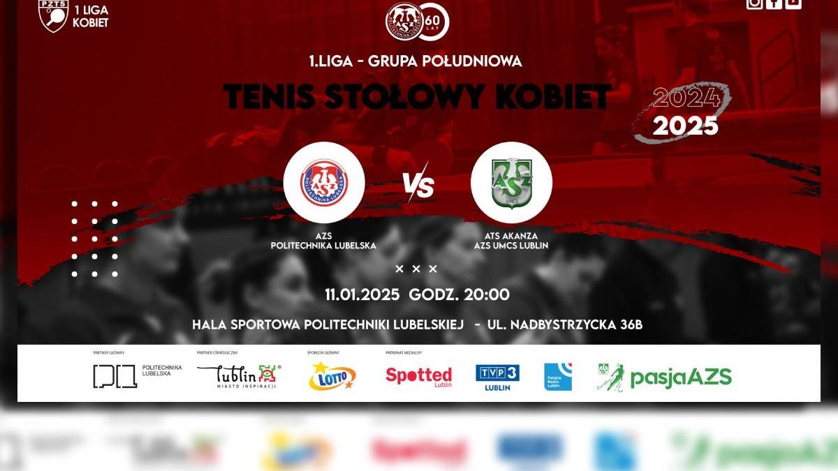 grafika tenis stołowy kobiet AZS Politechnika Lubelska