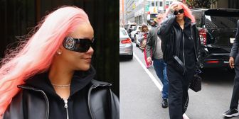 Rihanna spaceruje ulicami Nowego Jorku w nowej odsłonie. Pofarbowała włosy na RÓŻOWO na chwilę przed Met Galą (ZDJĘCIA)