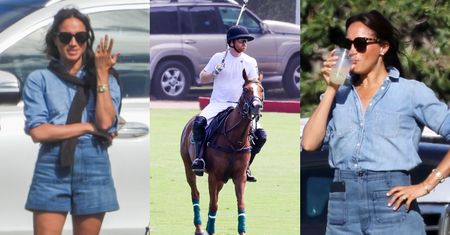 Zwyczajna Meghan Markle popija lemoniadę i podziwia księcia Harry'ego podczas meczu polo (ZDJĘCIA)