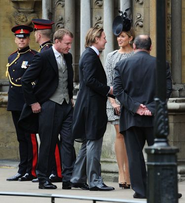 Guy Ritchie, Arthur Landon and Isabella Anstruther-Gough-Calthorpe at the wedding of William and Kate.