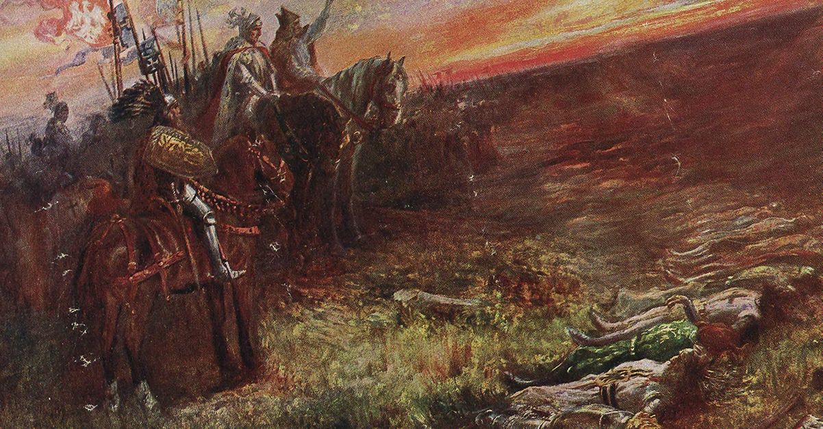 Władysław Jagiełło przygląda się polu bitwy pod Grunwaldem
