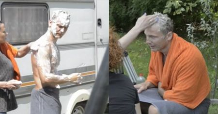 Krystian Wieczorek bez koszulki!