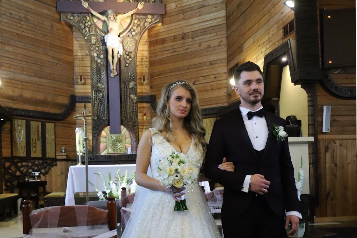 Ewelina i Daniel Martyniukowie w dniu ślubu