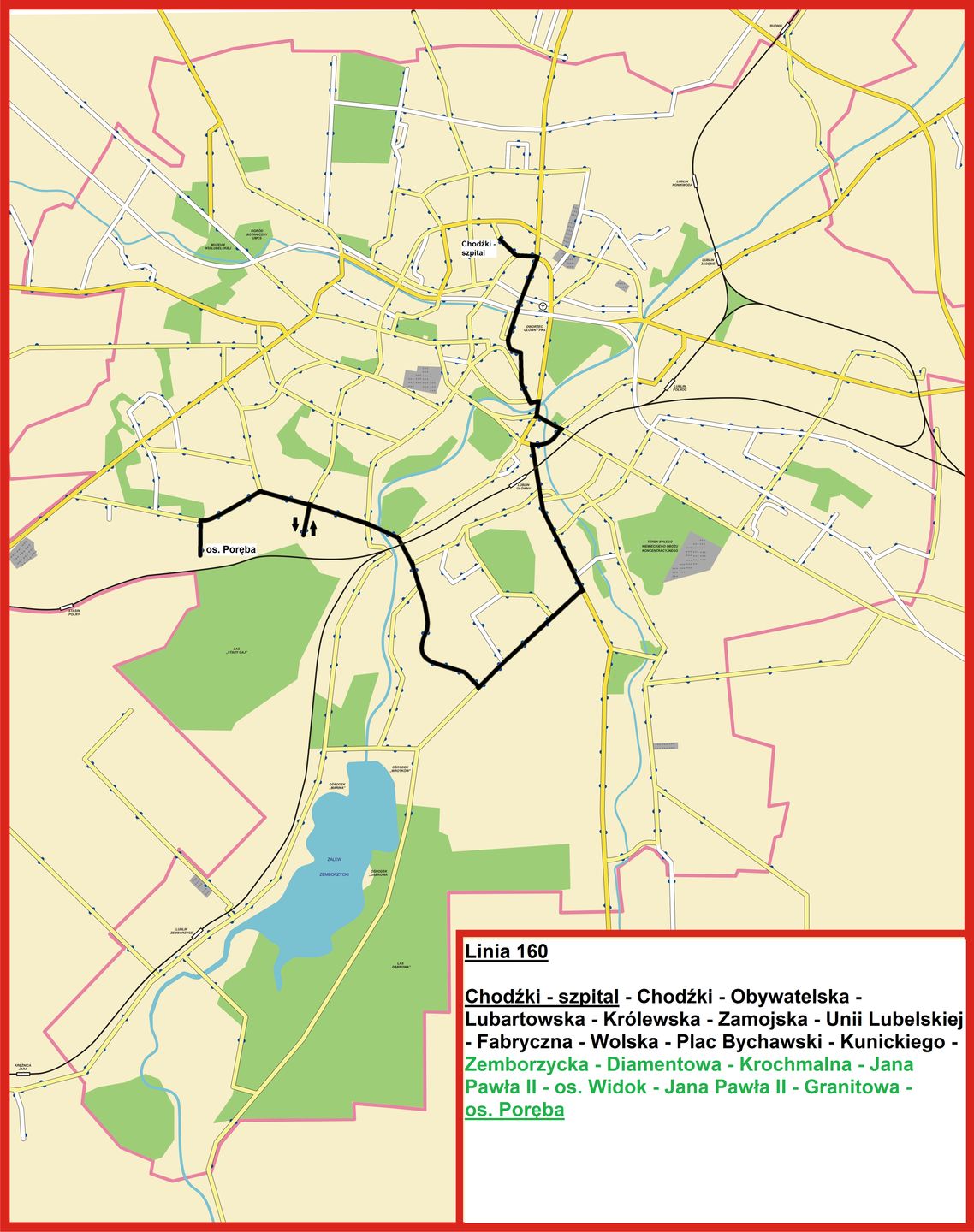 Mapa Linii 160