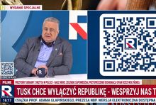 Tomasz Sakiewicz i QR kod do wpłat na Republikę