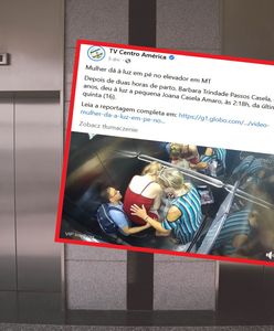 Poród w windzie. Wszystko nagrały kamery