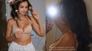 Naturalna Klaudia El Dursi w staniku nadaje z łazienki z głową pełną szczotek (FOTO)