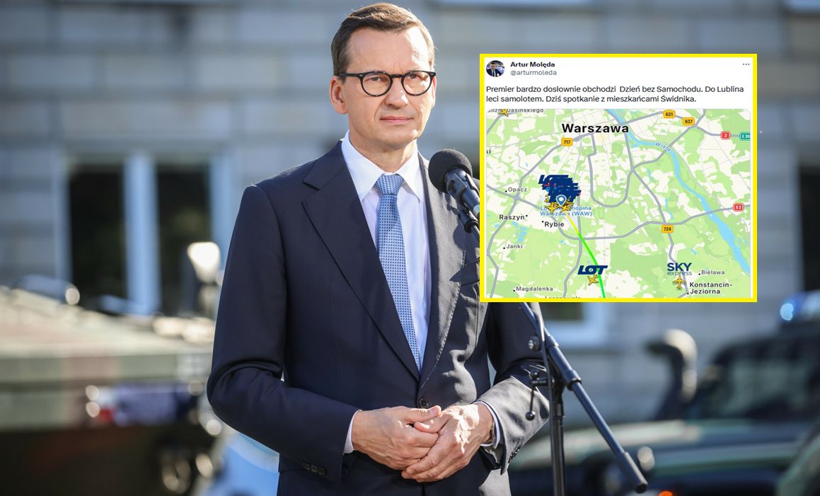 Chciał ominąć korki? Morawiecki wybrał samolot