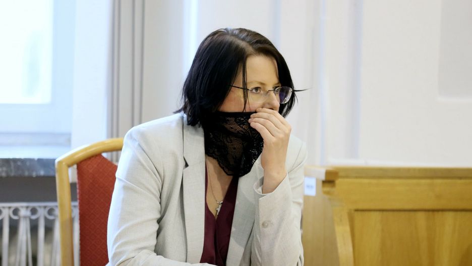 Na zdjęciu Kaja Godek podczas rozprawy w Płocku w styczniu 2021 r.