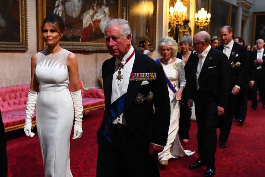 Melania Trump na bankiecie w pałacu Buckingham