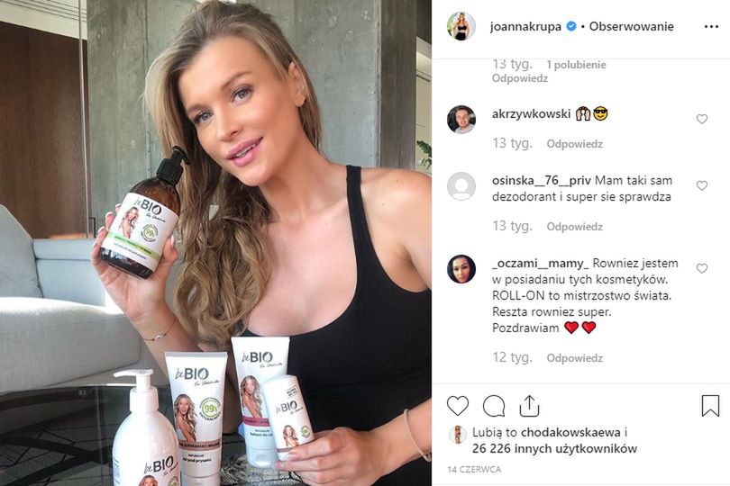 Joanna Krupa z kosmetykami BeBio