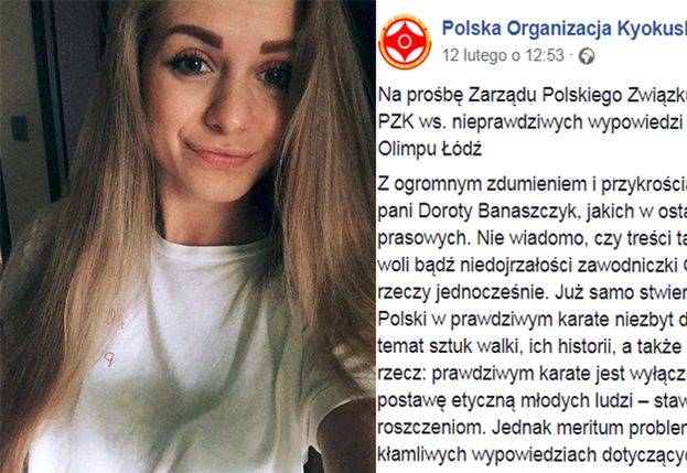 Polski Związek Karate ostrzega młodą mistrzynię, która skrytykowała Lewandowską: "Pycha kroczy przed upadkiem"