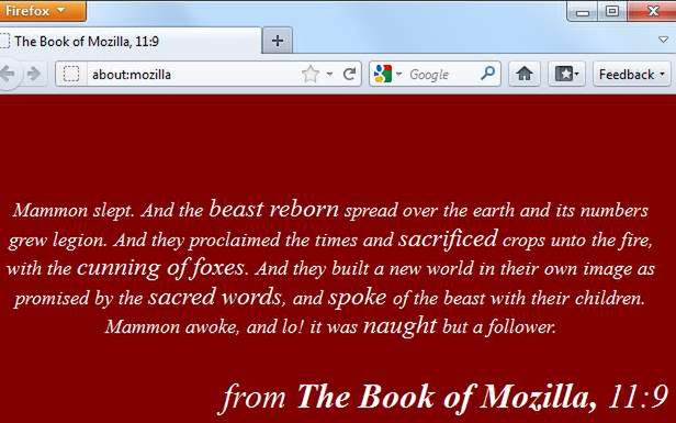 Cytat z Księgi Mozilli