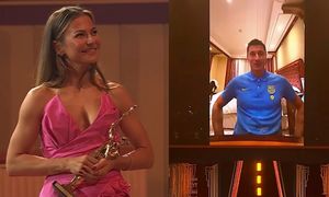 Robert Lewandowski połączył się z widownią podczas gali i przemówił do Anny: "W domu NIE JESTEM SPORTOWCEM stulecia"