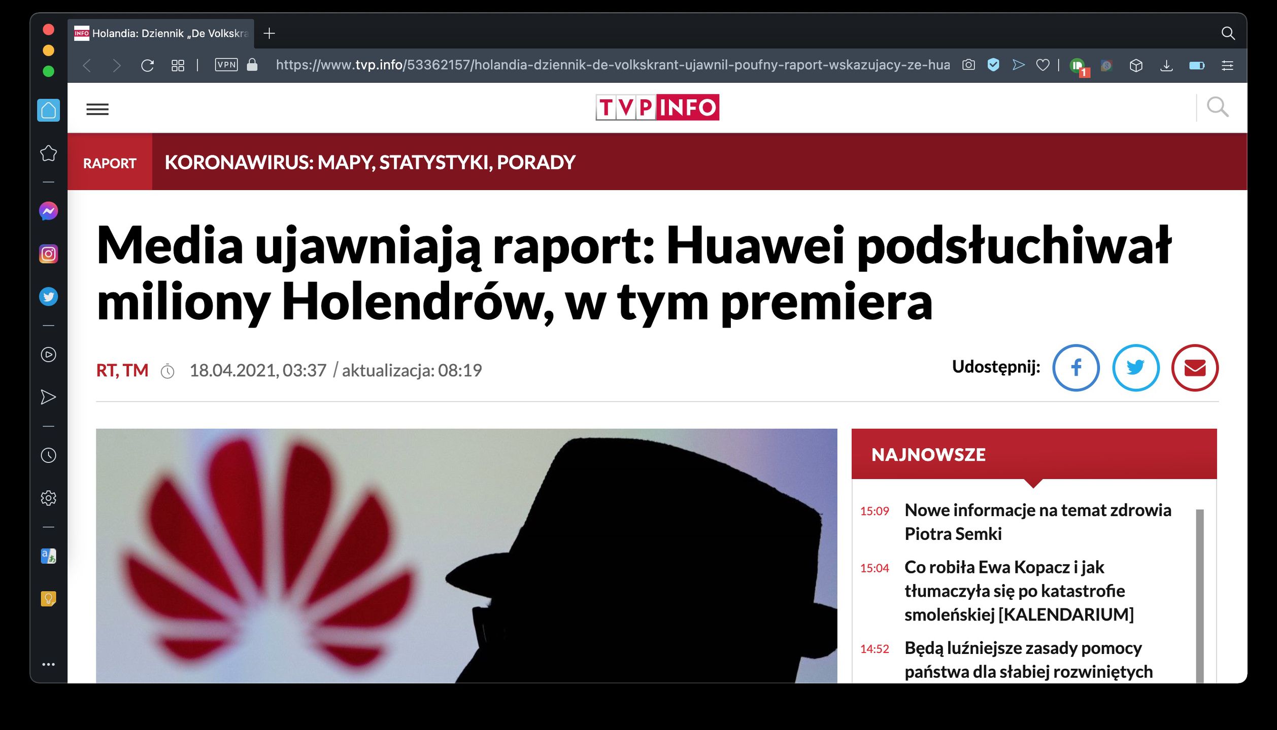 Huawei i podsłuchiwanie Holendrów, czyli jak media zmieniły newsa w fake newsa 4