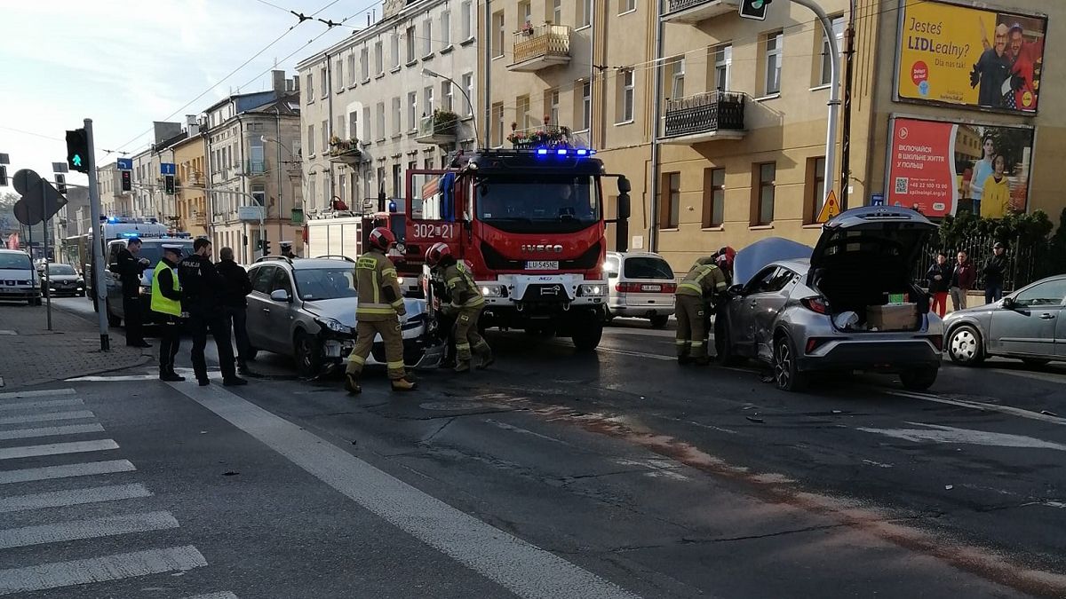 Zderzenie dwóch aut na ul. Kunickiego