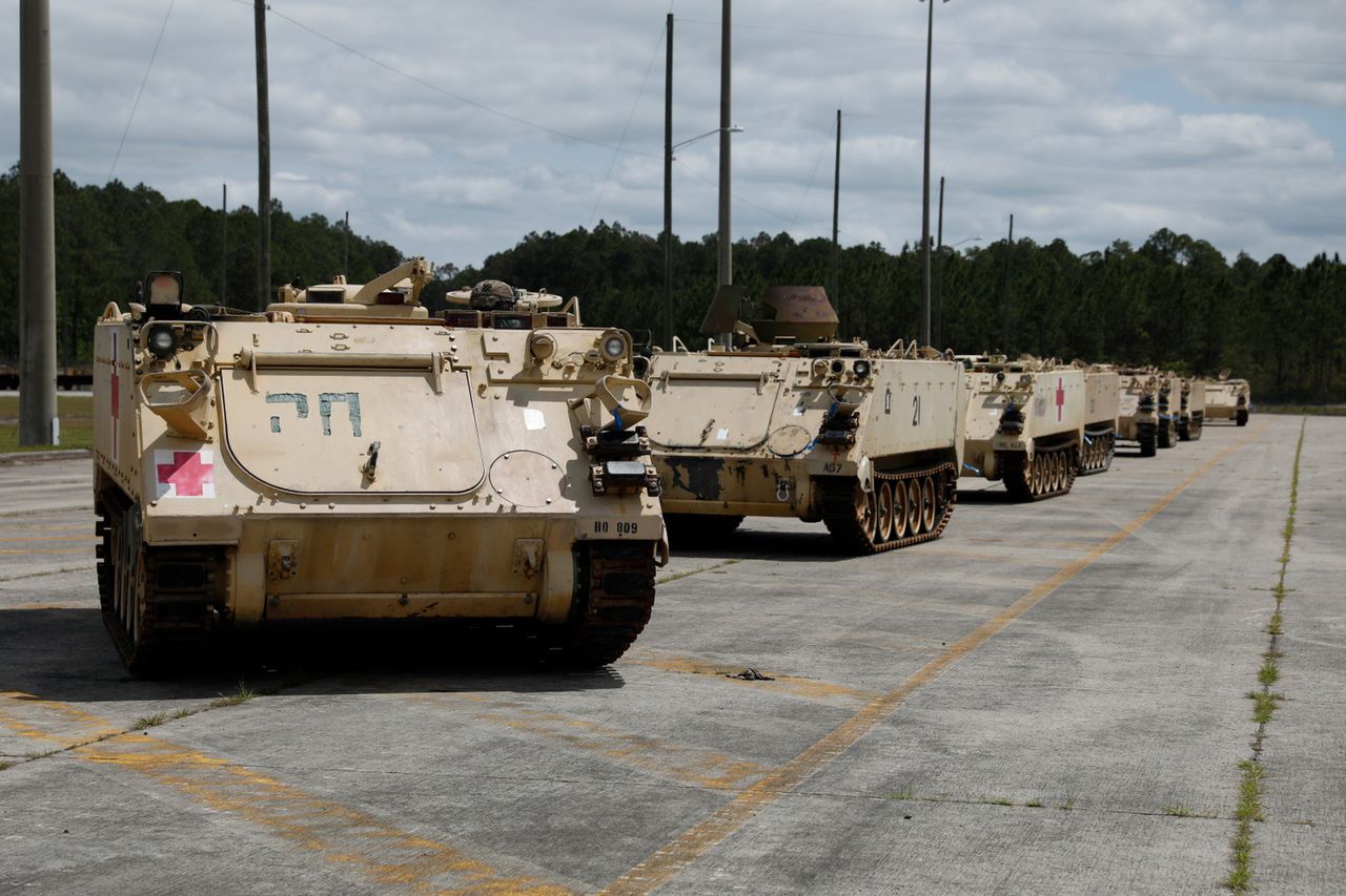 American M113s being prepared for Ukraine, April 2023.