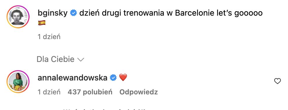 Anna Lewandowska skomentowała post "Bagiego"