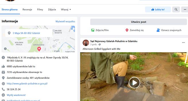 Gdański sąd stracił kontrolę na fanpage’em - seria wpisów kulinarnych