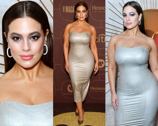 Ashley Graham próbuje oddychać w obcisłej sukience