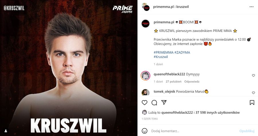 Kamerzysta zawalczy z Kruszwilem -Prime MMA