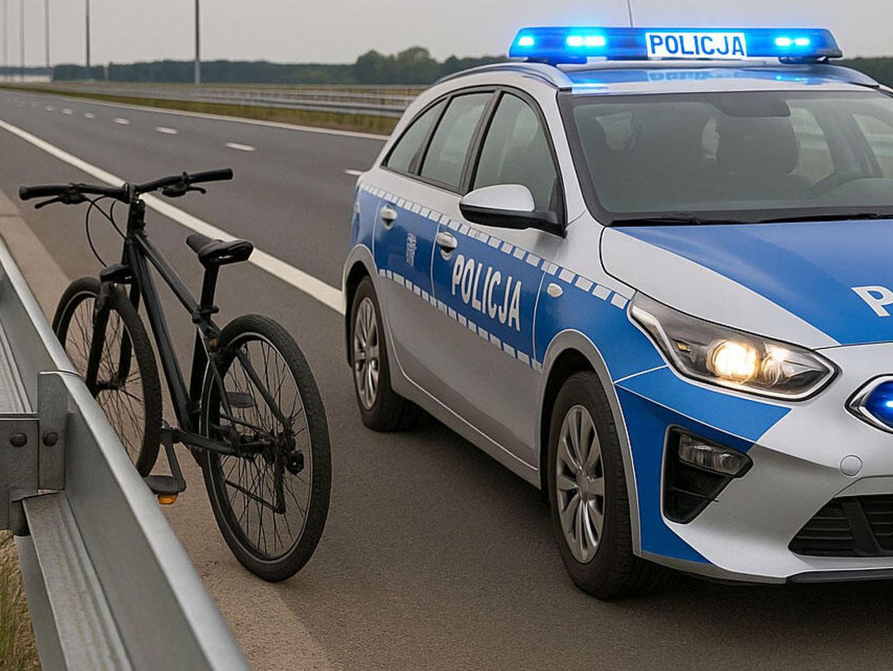 Pijana rowerzystka jechała eskpresówką. "To gdzie niby mam jechać?"