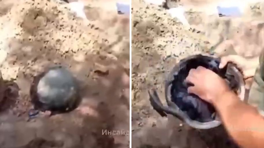 Hełm rosyjskiego żołnierza nie przetrwał testu