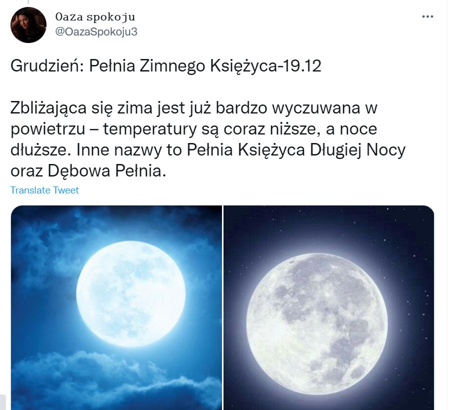 Ostatnia pełnia Księżyca w roku